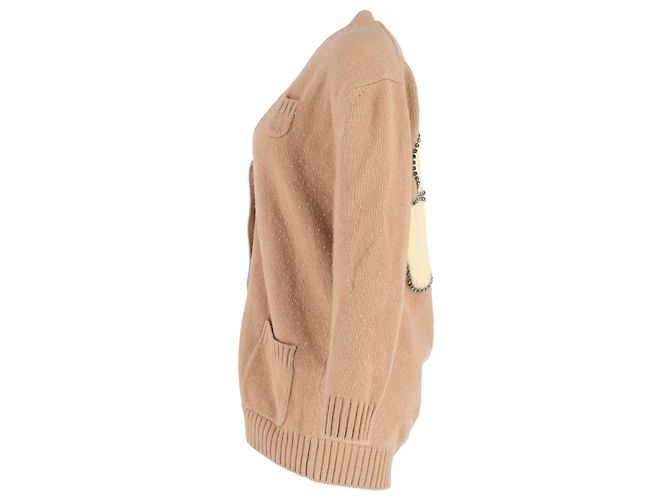 Autre Marque N21 Clover-Cardigan aus hellbrauner Baumwolle - Ansicht 2