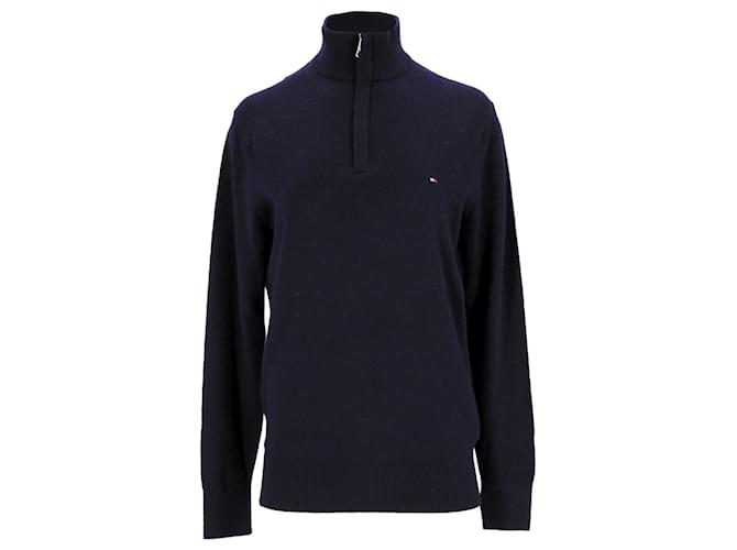 Pull en pure laine d'agneau zippé | Bleu | Tommy Hilfiger