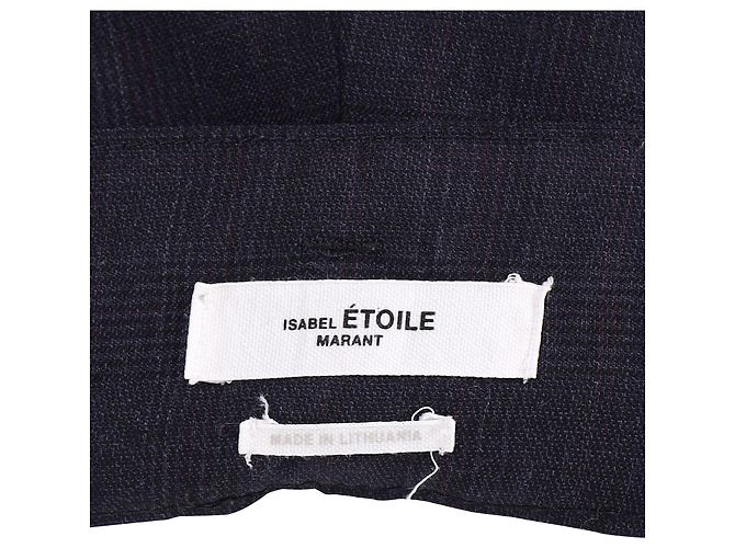 Isabel Marant Etoile-Hose mit Bindegürtel aus marineblauer Wolle - Ansicht 4