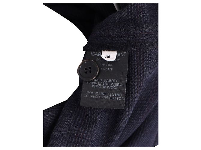 Isabel Marant Etoile-Hose mit Bindegürtel aus marineblauer Wolle - Ansicht 5