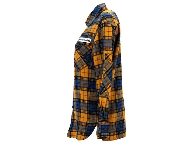Camicia a quadri Acne Studios in flanella di cotone multicolor Stampa python - vista 2