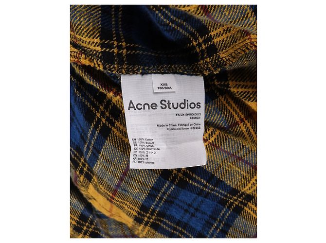 Camicia a quadri Acne Studios in flanella di cotone multicolor Stampa python - vista 5