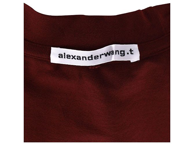 Top corto de manga larga en algodón burdeos de T by Alexander Wang - vista 4