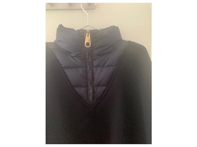 Capa Chloé de lã azul marinho com gola acolchoada - vista 3