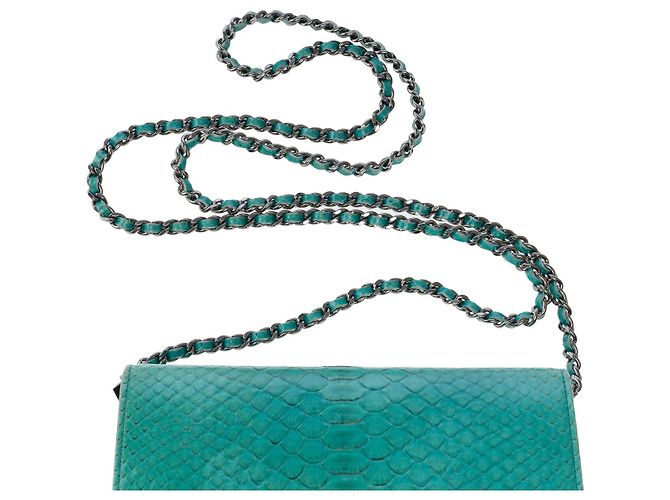 CHANEL Wallet on Chain-Tasche in blauem Pythonleder - 101610 - Ansicht 10