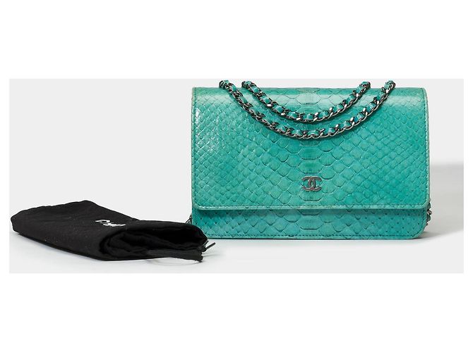 CHANEL Wallet on Chain-Tasche in blauem Pythonleder - 101610 - Ansicht 2