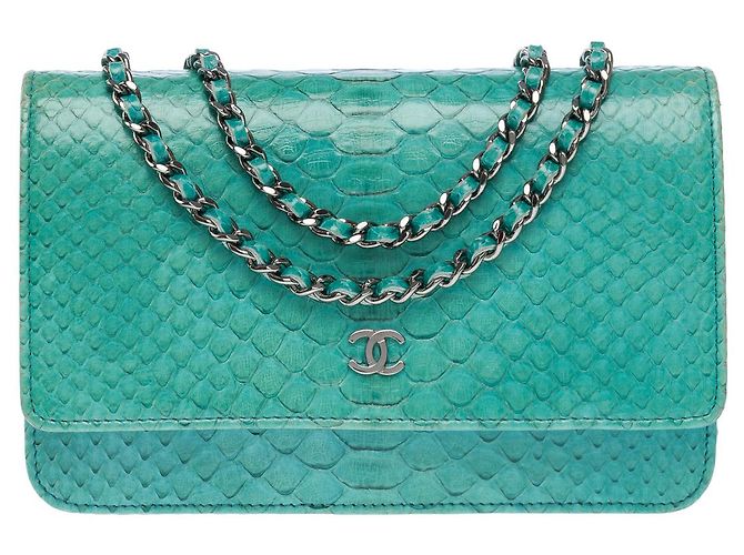 CHANEL Wallet on Chain-Tasche in blauem Pythonleder - 101610 - Ansicht 3