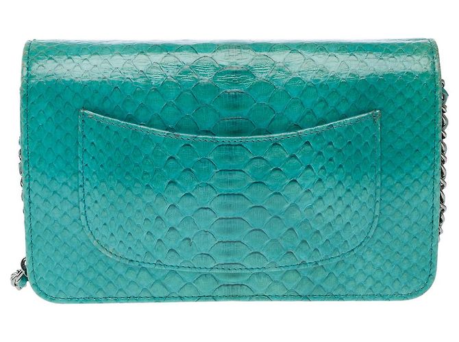 CHANEL Wallet on Chain-Tasche in blauem Pythonleder - 101610 - Ansicht 4
