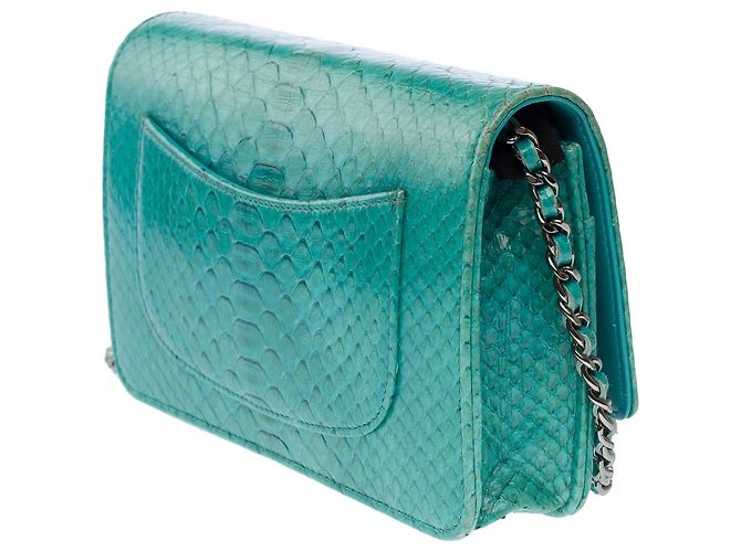 CHANEL Wallet on Chain-Tasche in blauem Pythonleder - 101610 - Ansicht 6