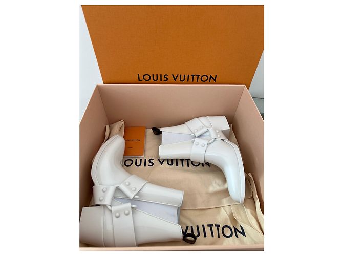 Stivaletti Louis Vuitton in gomma bianca Taglia 37 Bianco - vista 10
