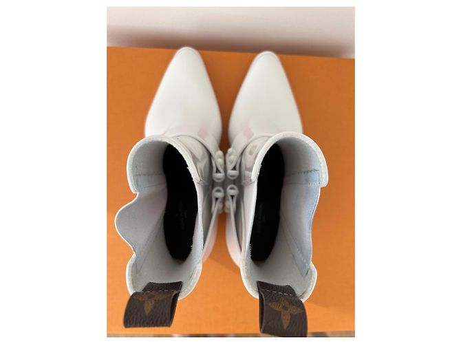Stivaletti Louis Vuitton in gomma bianca Taglia 37 Bianco - vista 4