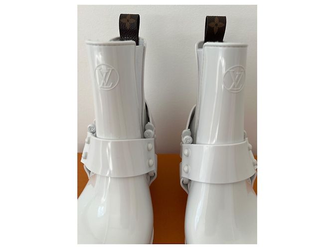 Stivaletti Louis Vuitton in gomma bianca Taglia 37 Bianco - vista 5