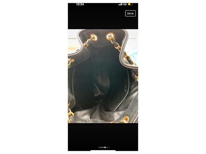 Chanel Black Leather Bucket Bag - view 3