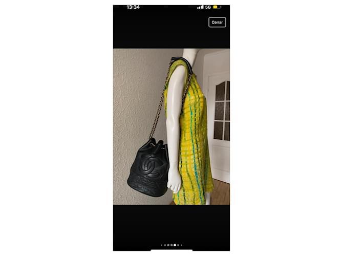 Chanel Black Leather Bucket Bag - view 4