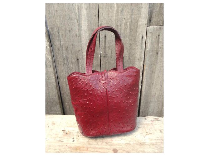Autre Marque Borsa Renouard in pelle di struzzo Rosso - vista 2