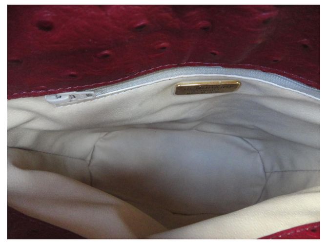 Autre Marque Borsa Renouard in pelle di struzzo Rosso - vista 3