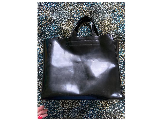 Borsa Furla in vernice nera Nero - vista 2