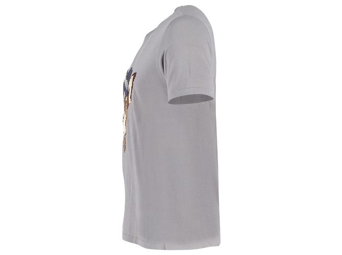 Camiseta con perro bordado Lanvin en algodón gris Castaño - vista 2