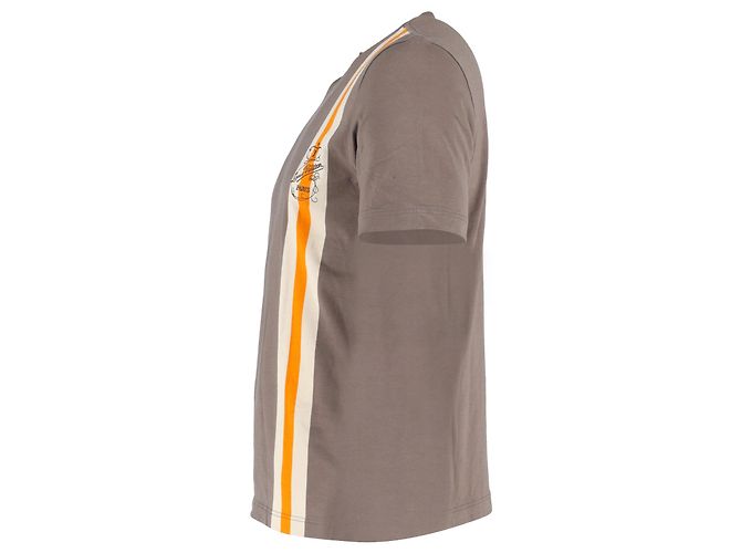 T-shirt Louis Vuitton con dettagli a righe in cotone marrone - vista 2
