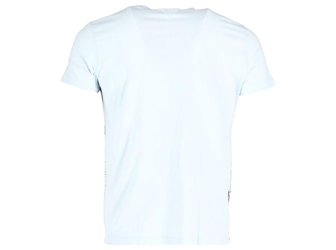 Camiseta Prada Zodiac de algodón azul claro - vista 3