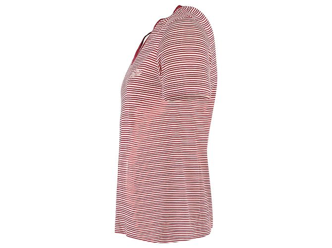T-shirt Louis Vuitton a righe con scollo a V in cotone rosso - vista 2