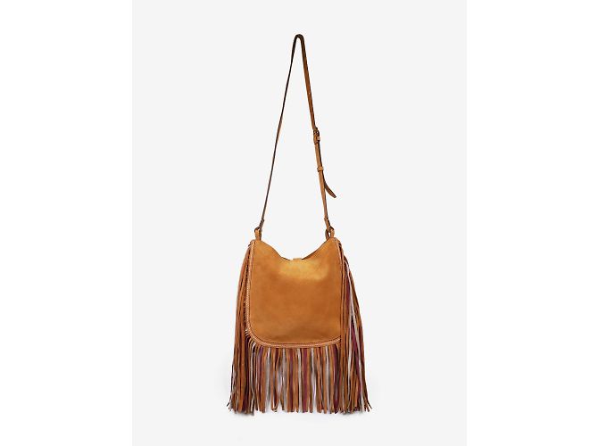 Isabel Marant Bolsa tiracolo Tan Usko em camurça com franjas - vista 3