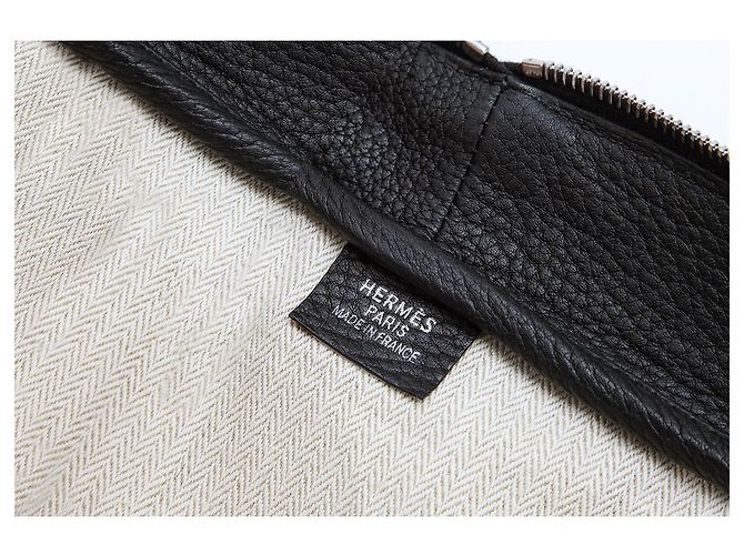 Trolley Hermès in pelle nera Nero - vista 2