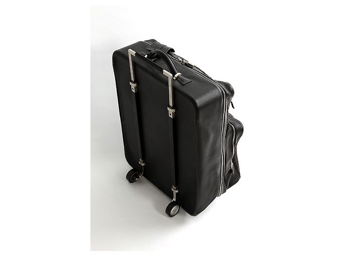 Trolley Hermès in pelle nera Nero - vista 4