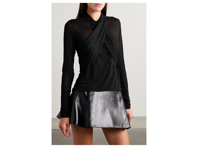 Top drapeado Resly de punto elástico Isabel Marant negro - vista 2