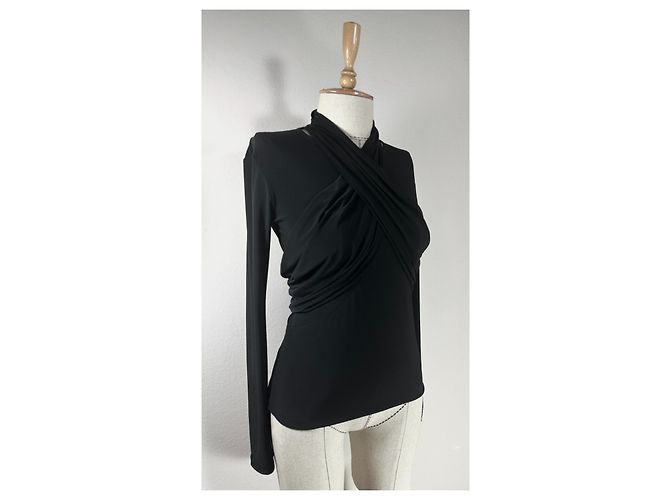 Top drapeado Resly de punto elástico Isabel Marant negro - vista 4