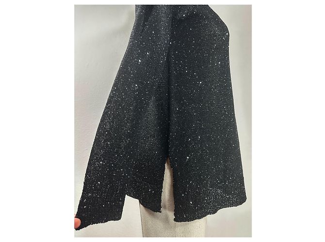 Autre Marque Alex Marie Netzbluse mit Mini Pailletten Schwarz - Ansicht 5