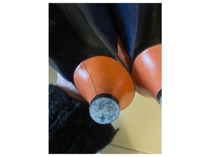 Mules Marni in pelle blu navy - vista 10