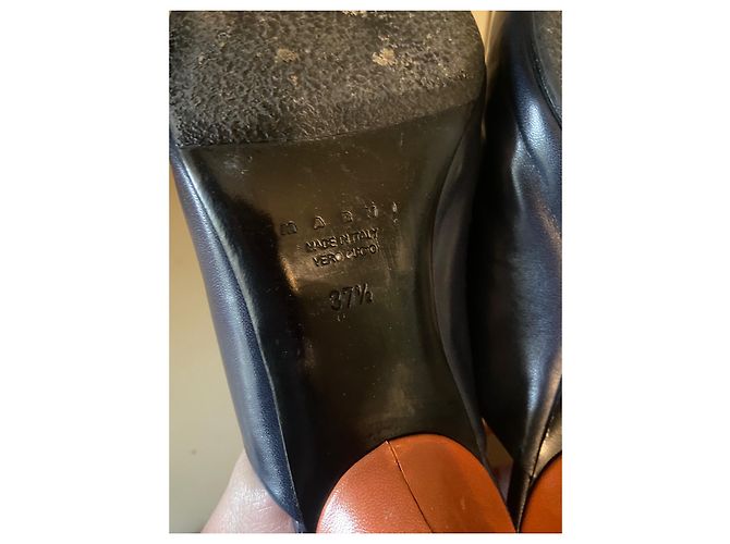 Mules Marni in pelle blu navy - vista 9