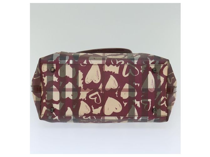 BURBERRY Nova Check Einkaufstasche PVC Leder Rot Auth hk959 - Ansicht 5