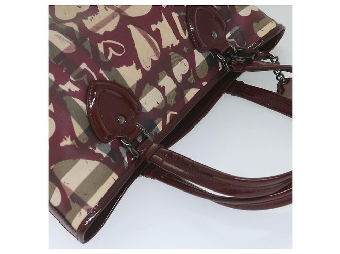 BURBERRY Nova Check Einkaufstasche PVC Leder Rot Auth hk959 - Ansicht 6