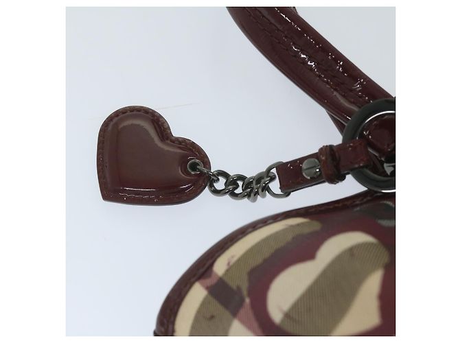 BURBERRY Nova Check Einkaufstasche PVC Leder Rot Auth hk959 - Ansicht 8