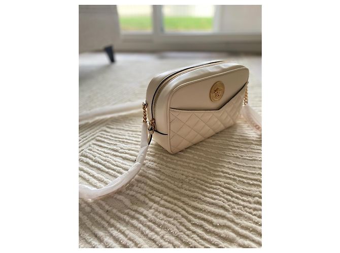 Versace Bolsa para câmera Nappa acolchoada Medusa bege - vista 4