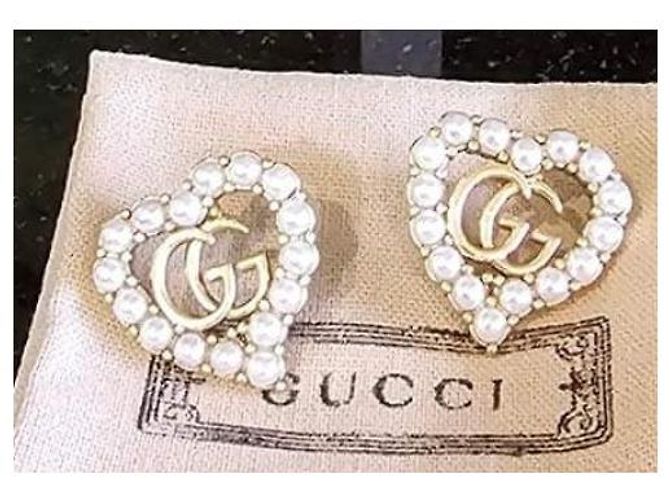 Orecchini Gucci GG oro metallo Gold hardware - vista 2