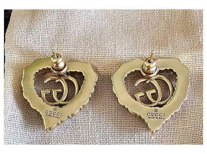 Orecchini Gucci GG oro metallo Gold hardware - vista 3