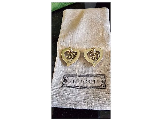 Orecchini Gucci GG oro metallo Gold hardware - vista 4