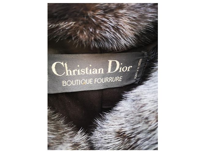 Abrigo de piel marrón oscuro Christian Dior - vista 3