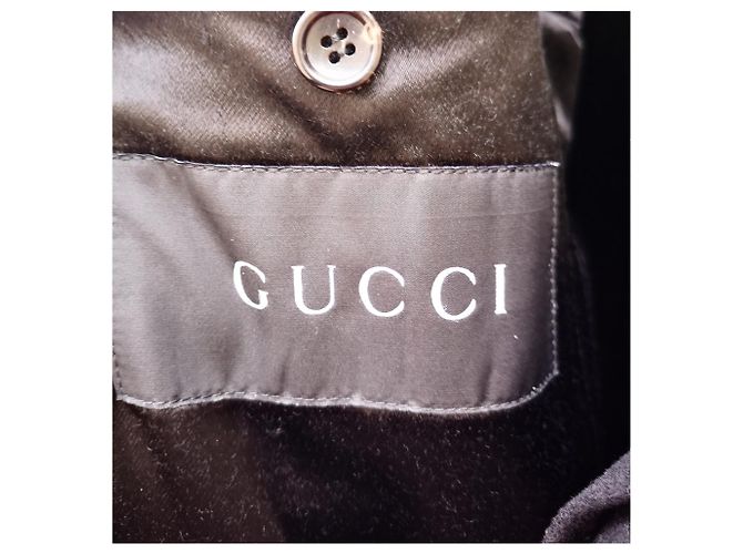 Gucci Black Wool Coat Men - view 2