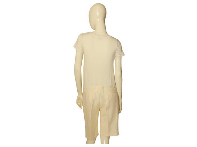 Chloé Bermuda Shorts aus Leinenmischung Creme Roh - Ansicht 2