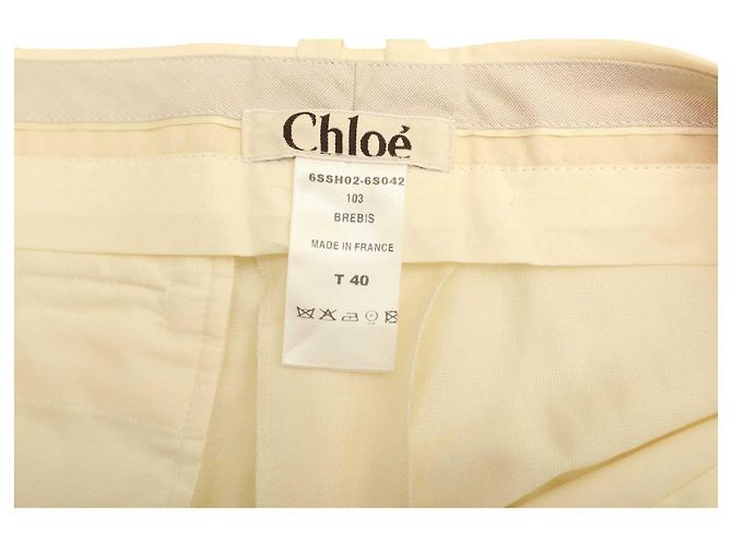 Chloé Bermuda Shorts aus Leinenmischung Creme Roh - Ansicht 4