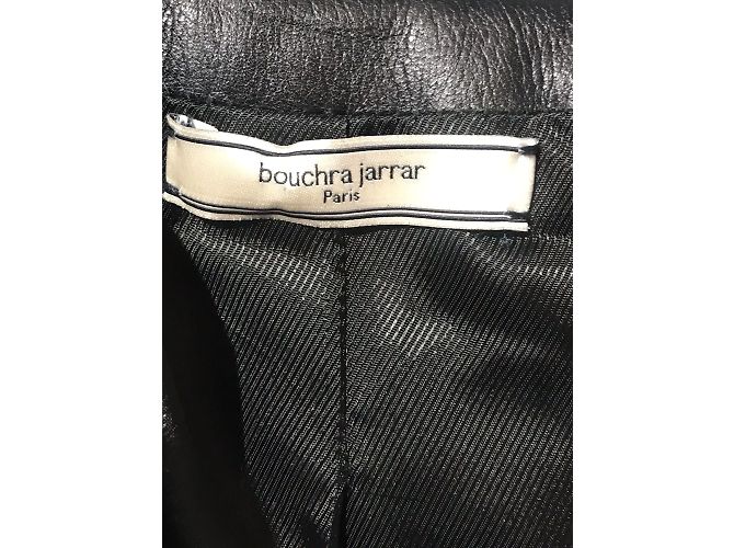 BOUCHRA JARRAR Chaquetas T.FR 38 Cuero Negro - vista 5