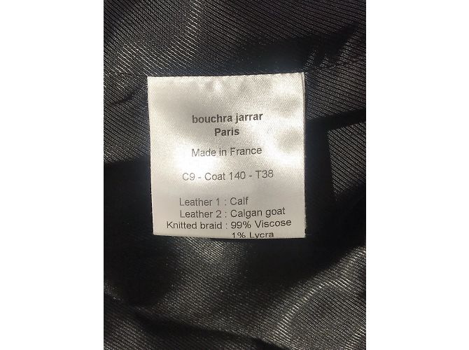 BOUCHRA JARRAR Chaquetas T.FR 38 Cuero Negro - vista 6