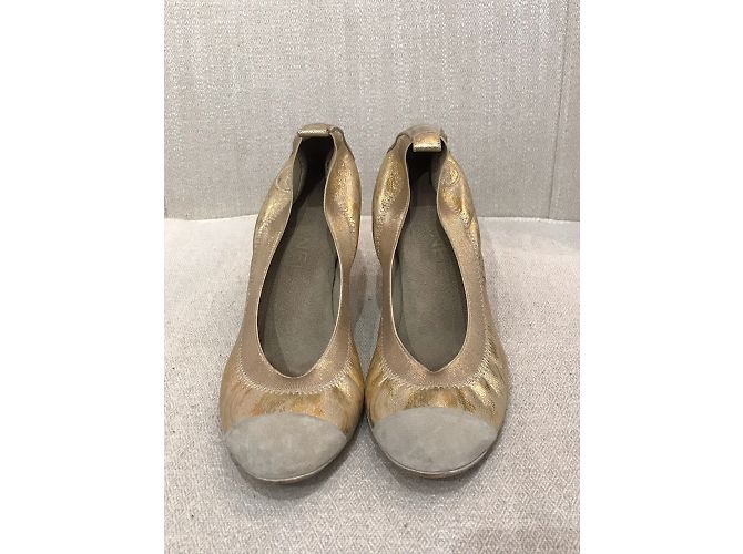 CHANEL Absätze T.EU 38 Leder Golden - Ansicht 3