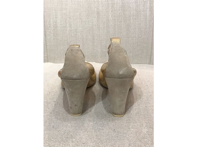 CHANEL Absätze T.EU 38 Leder Golden - Ansicht 5
