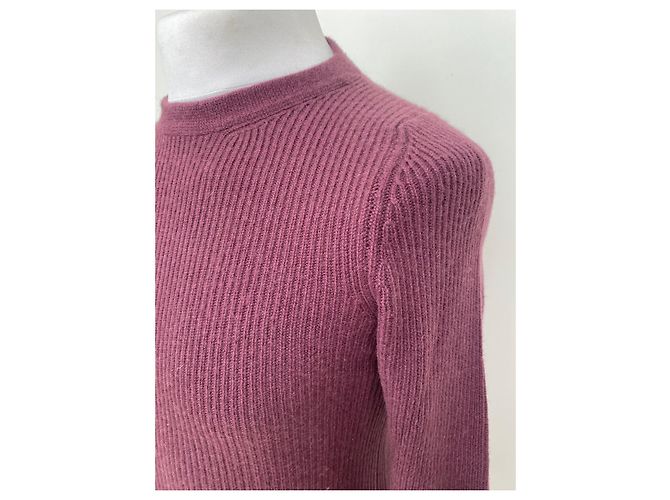 Prada Pull côtelé coupe slim Prune - vue 2