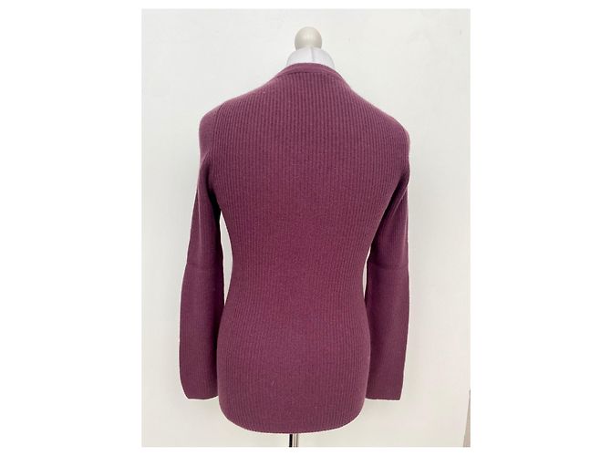 Prada Pull côtelé coupe slim Prune - vue 3